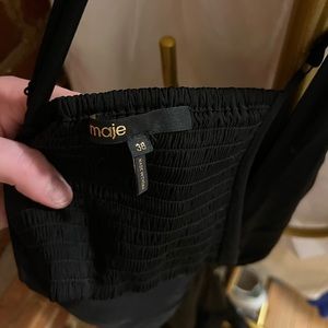 Maje cutout satin dress